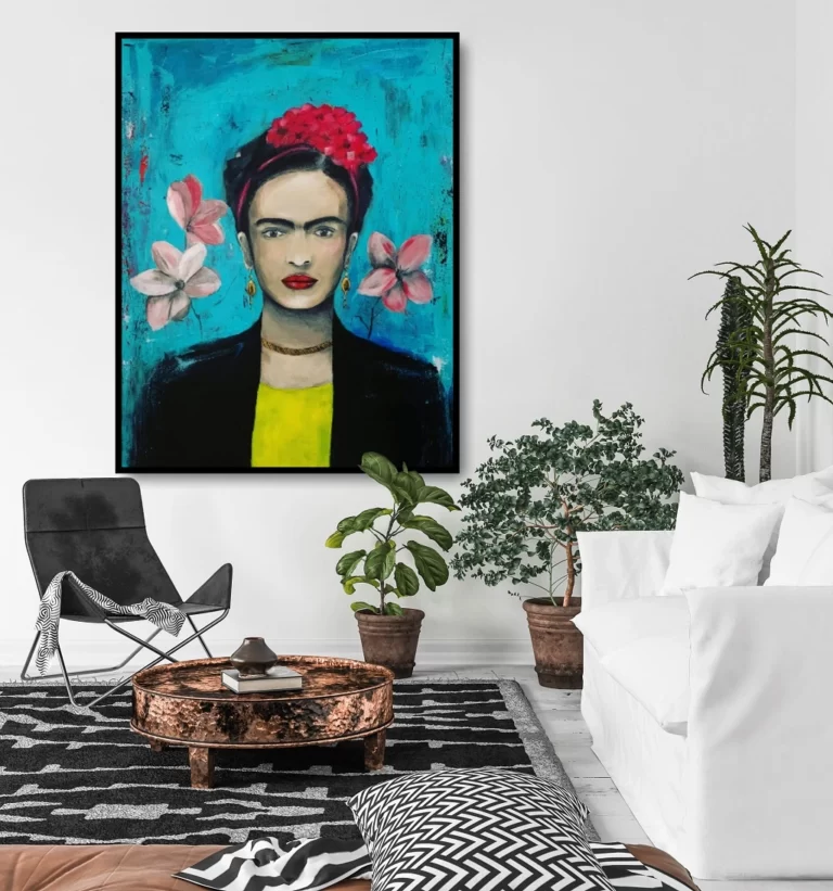 Kobieta Frida Khalo kolorowy portret na sprzedaż